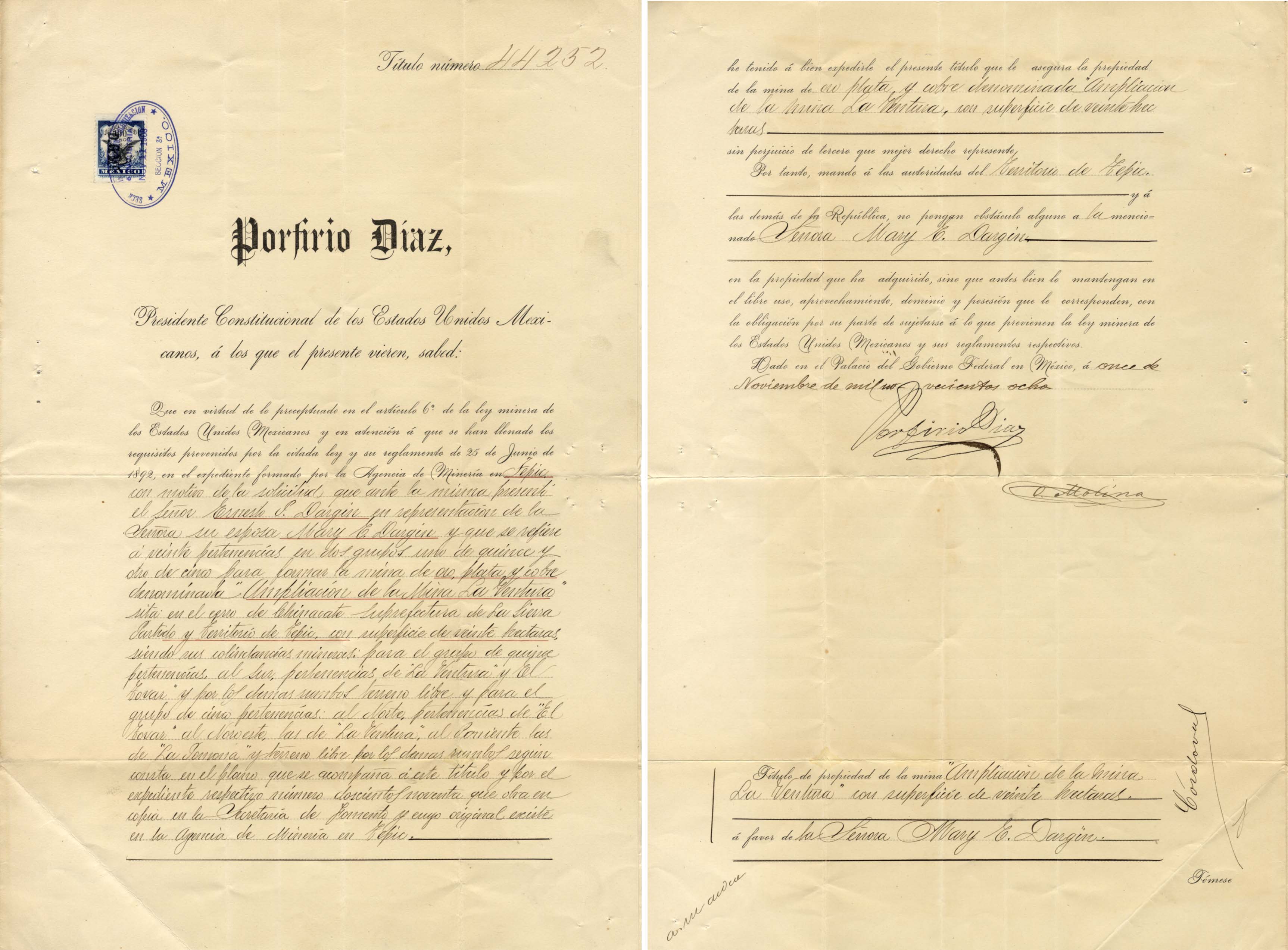 Porfirio Diaz Autograph Autogramm | ID 8120025448597