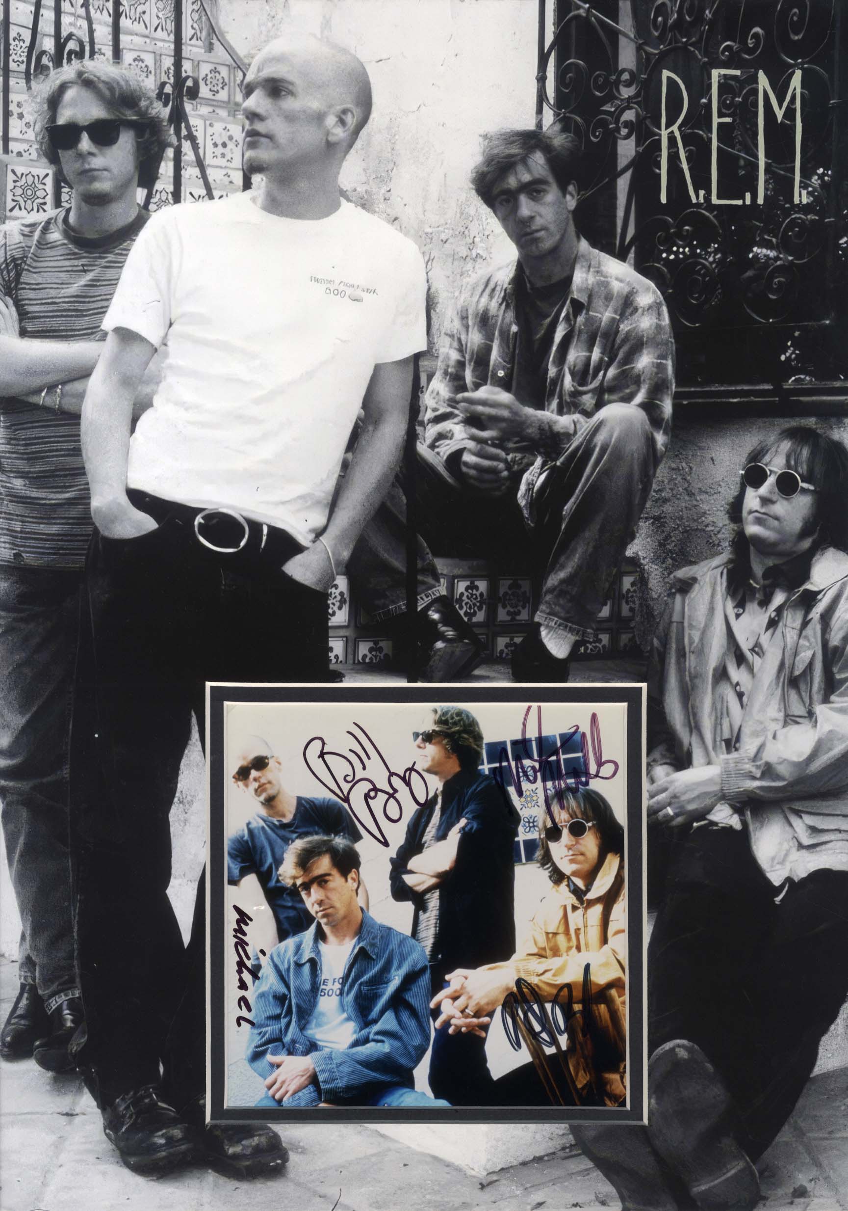 REM signed 8x10 photo - orders alternative rock music legends autograph - Michael Stipe + Mike Mills r.e.m.