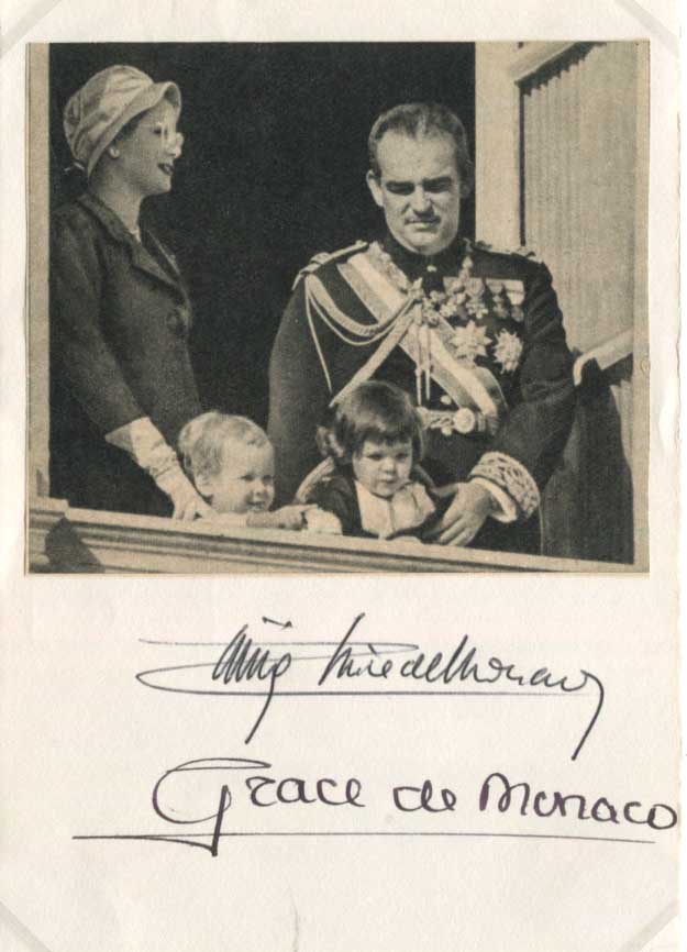 Rainier & Grace de Monaco Autographs