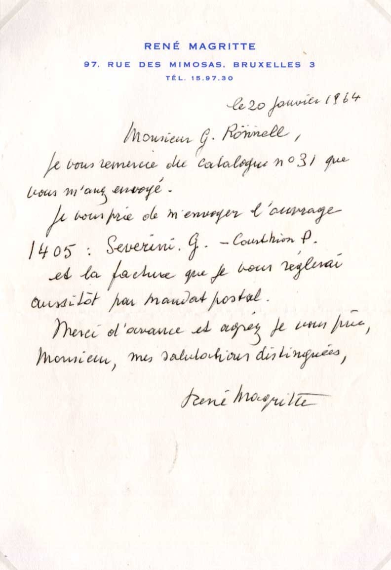 René Magritte Autograph