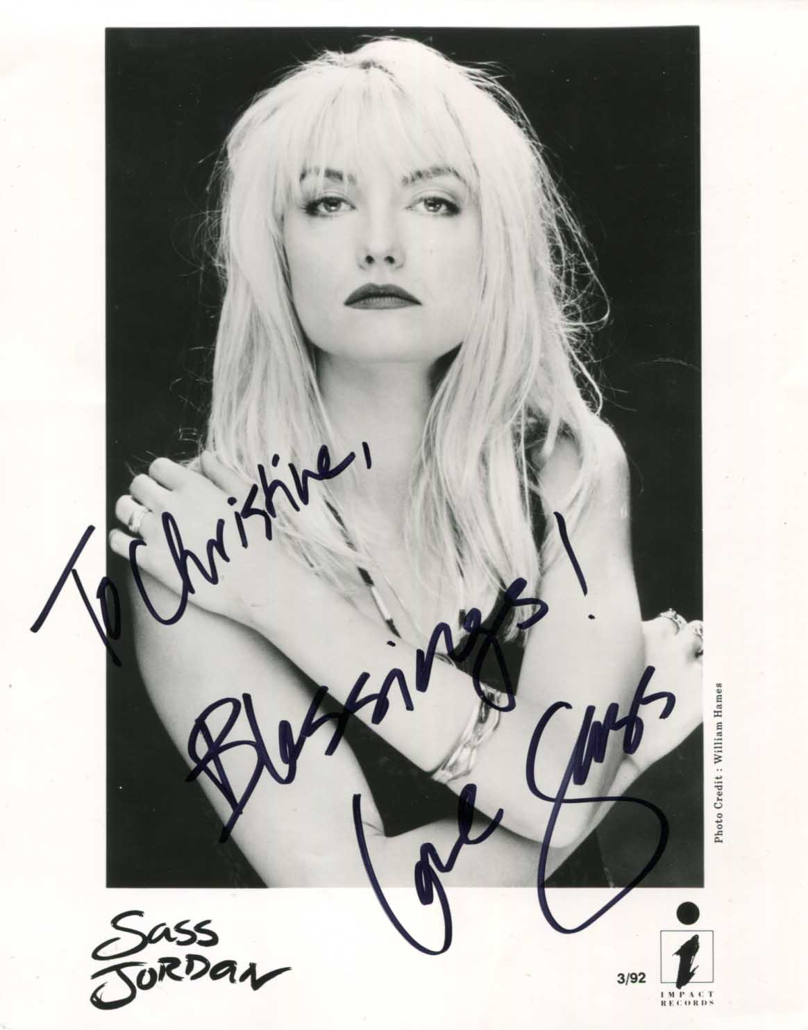 Sarah "Sass" Jordan Autograph Autogramm | ID 14879567249789