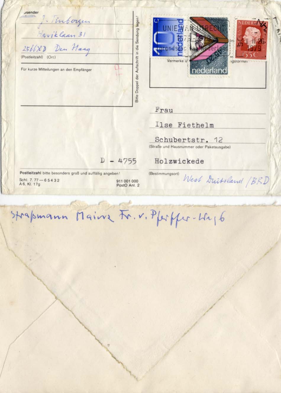 Fritz & Jan & Hugo & Louis & Rudolph A. Straßmann & Tinbergen & Theorell & de Broglie & Marcus Autograph Autogramm | ID 8508588687509