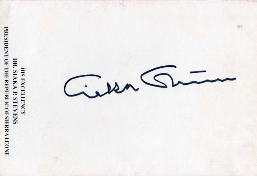 Siaka Stevens Autograph Autogramm | ID 7901751443605