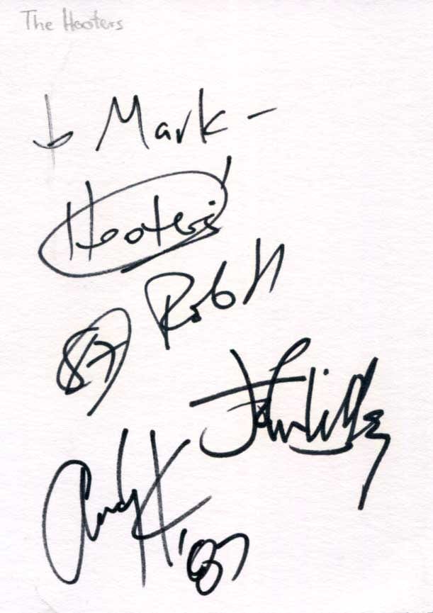 The Hooters Autograph Autogramm | ID 8596468695189