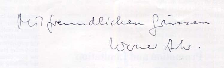 Werner Arber Autograph Autogramm | ID 8277600632981