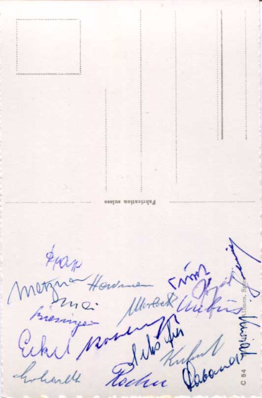 West German Soccer Team 1954 Autographs