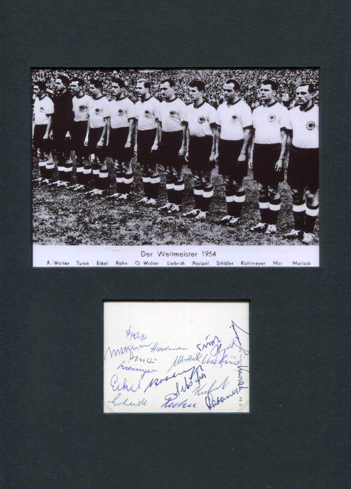 West German Soccer Team 1954 Autographs
