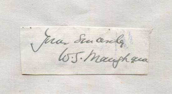 William Somerset Maugham Autograph Autogramm | ID 8104331313301