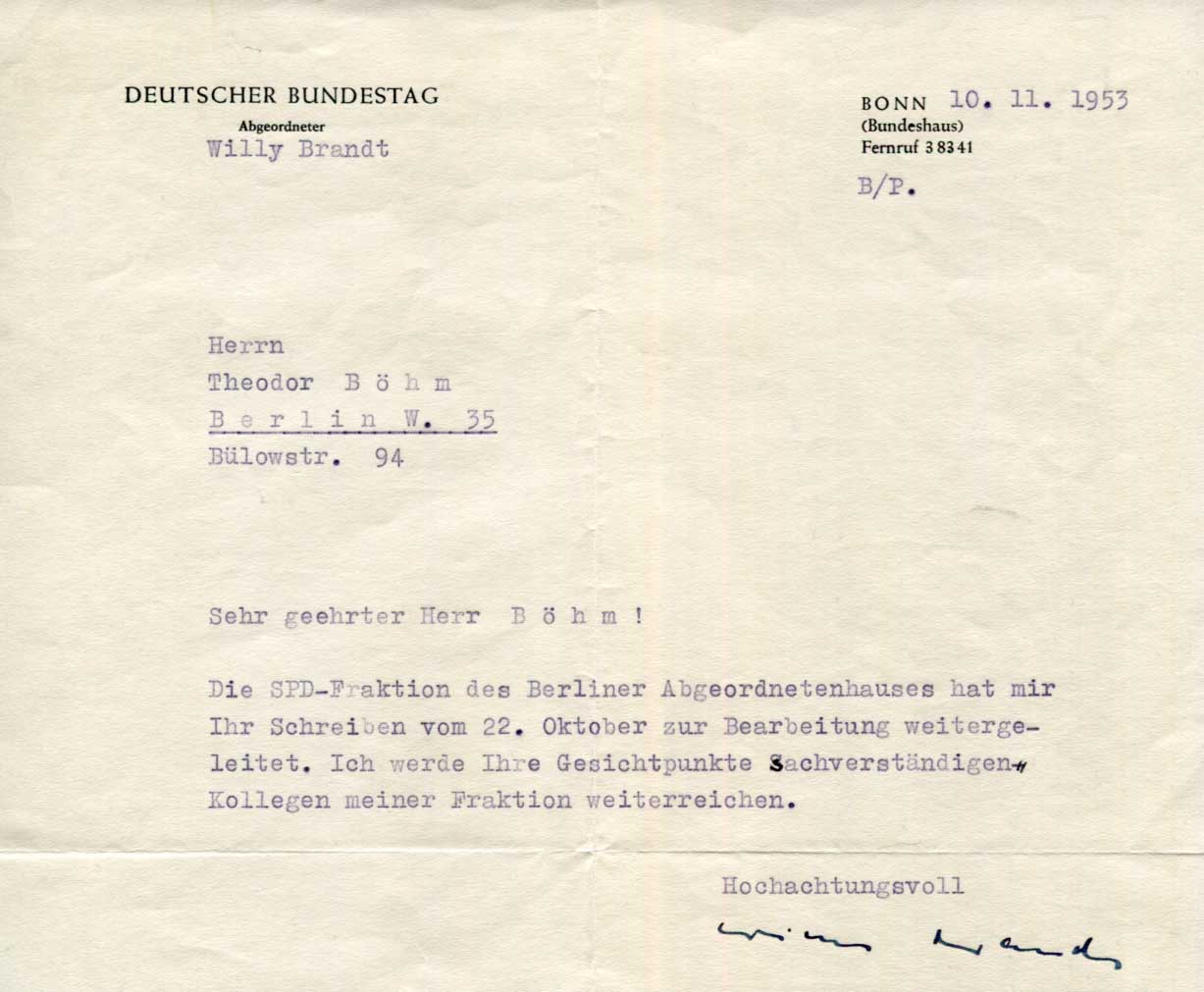 Willy Brandt Autograph