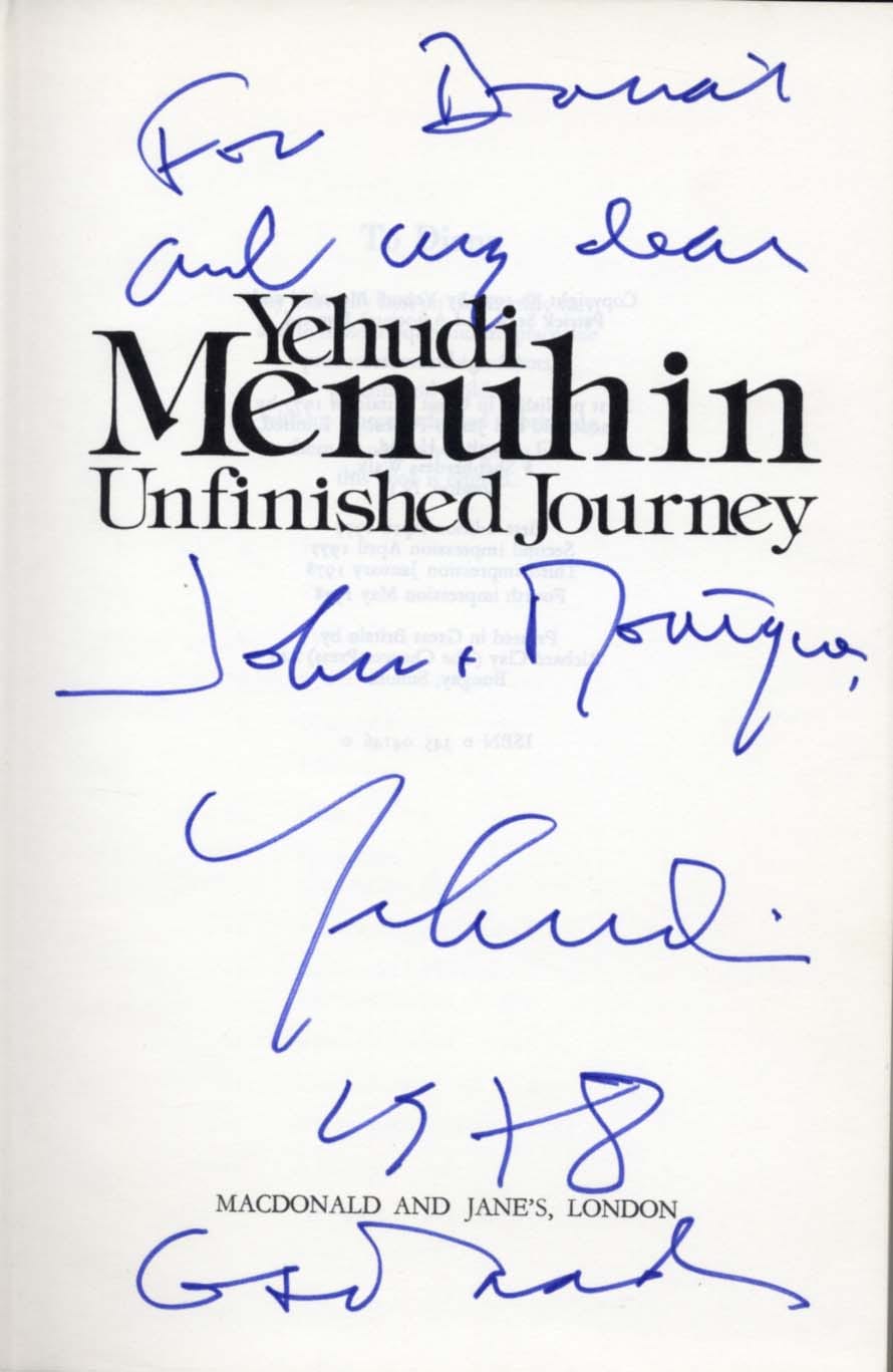 Yehudi Menuhin Autograph
