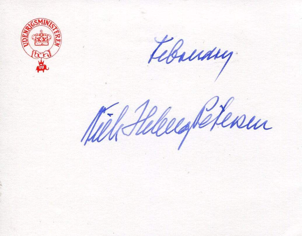 Petersen, Niels Helveg autograph