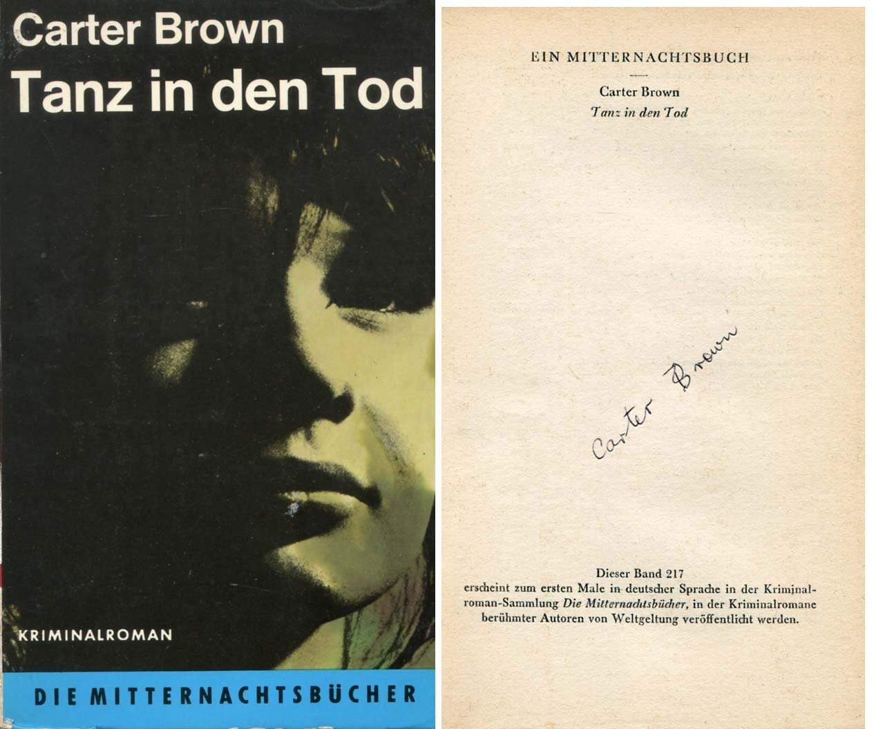 Yates, Alan Geoffrey - `Carter Brown` autograph