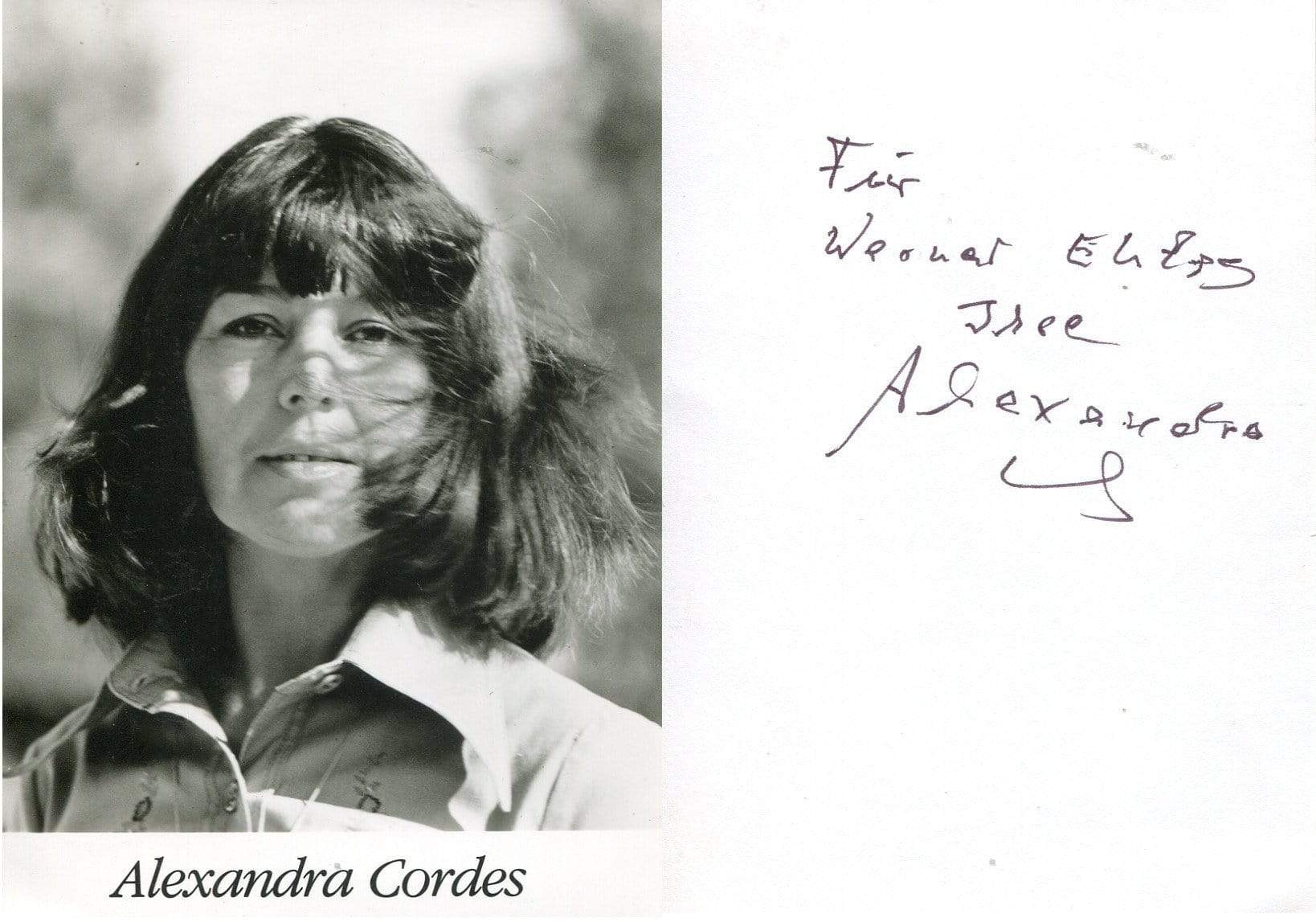 Cordes, Alexandra autograph