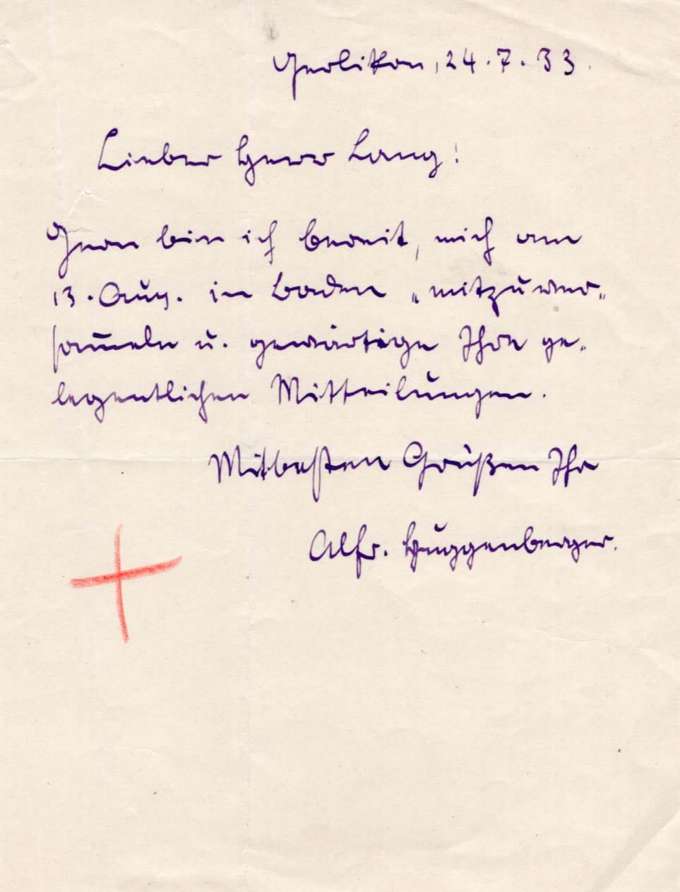 Alfred Huggenberger Autogramm