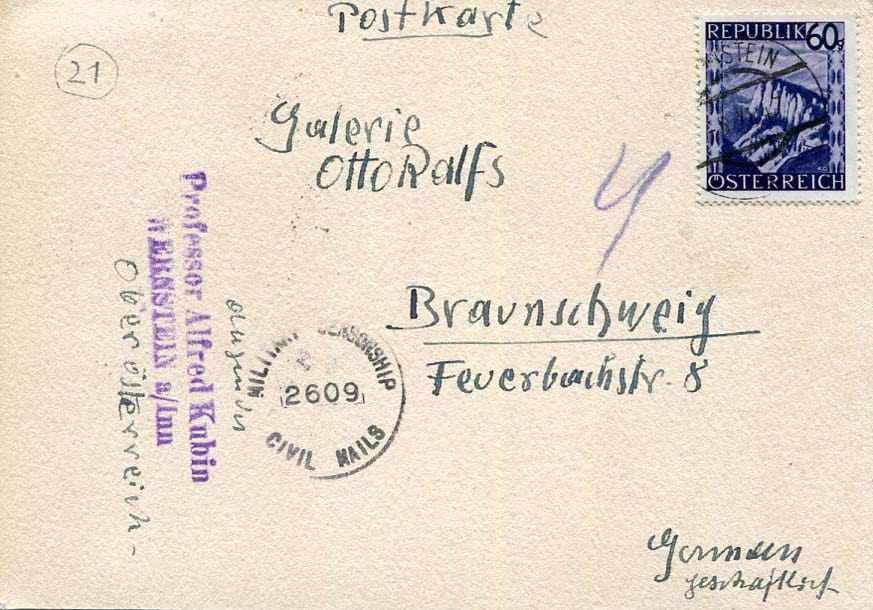 Alfred Leopold Isidor Kubin Autograph Autogramm | ID 7629150224533