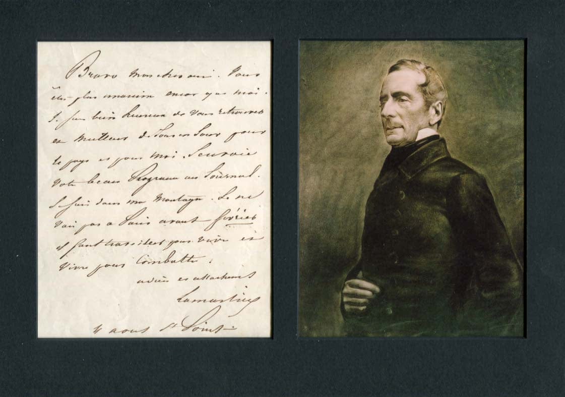 Alphonse de Lamartine Autograph