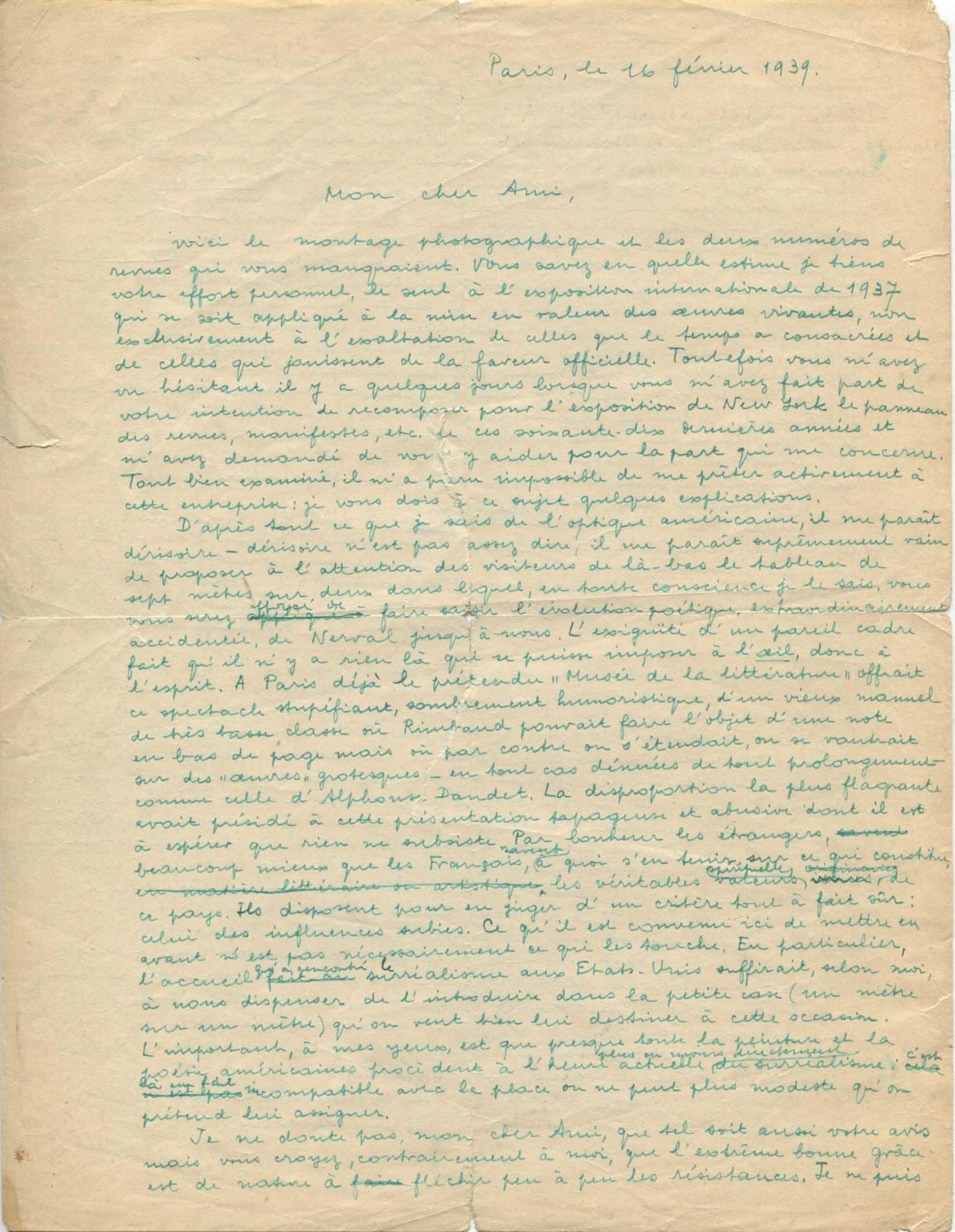 Breton, Andre autograph