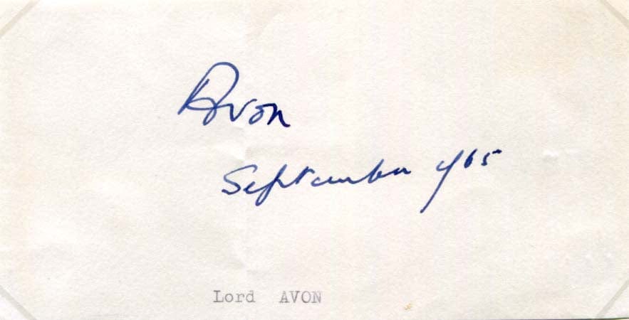 Anthony Eden Autograph Autogramm | ID 7600294297749