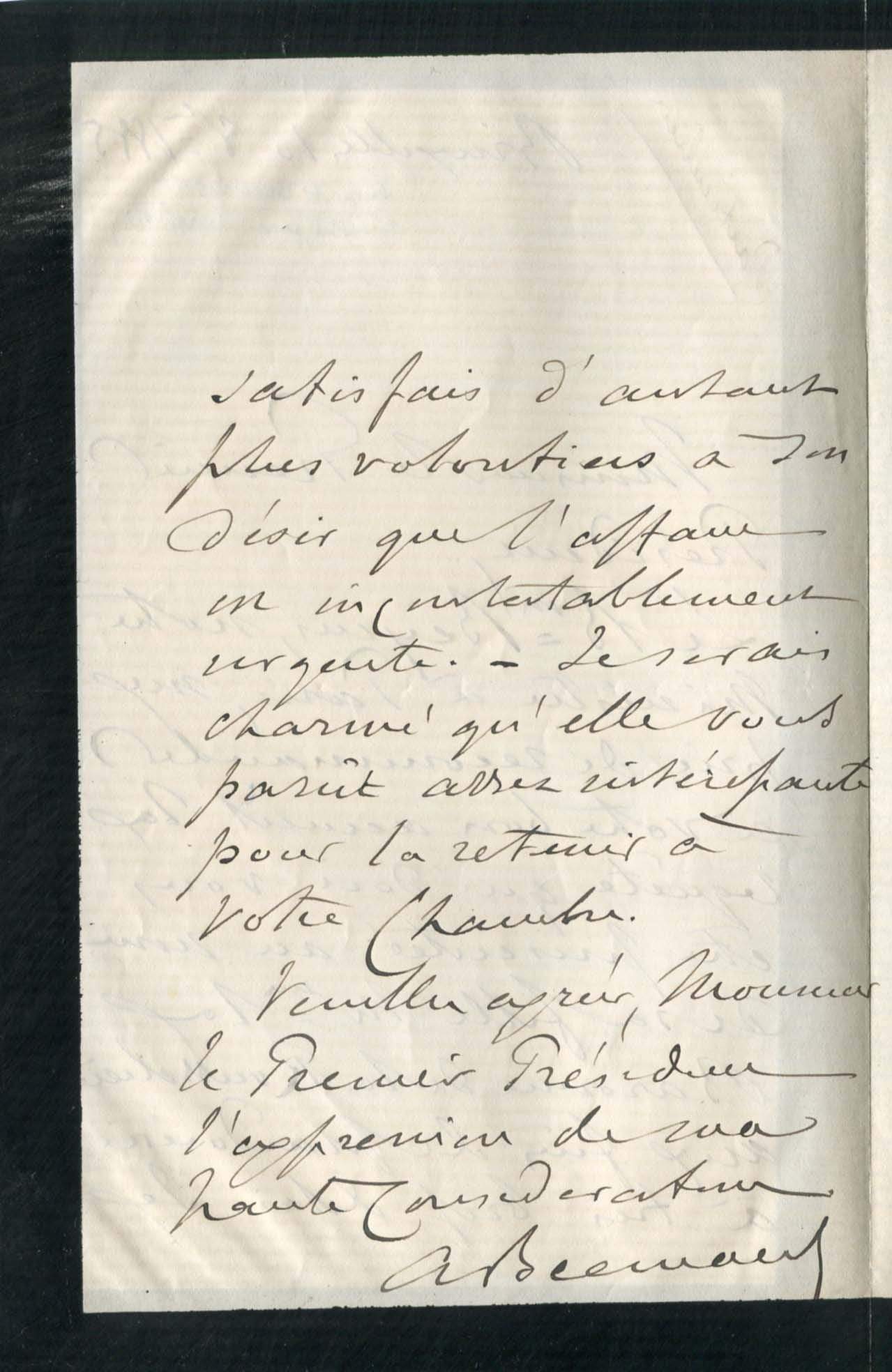 Beernaert, Auguste autograph