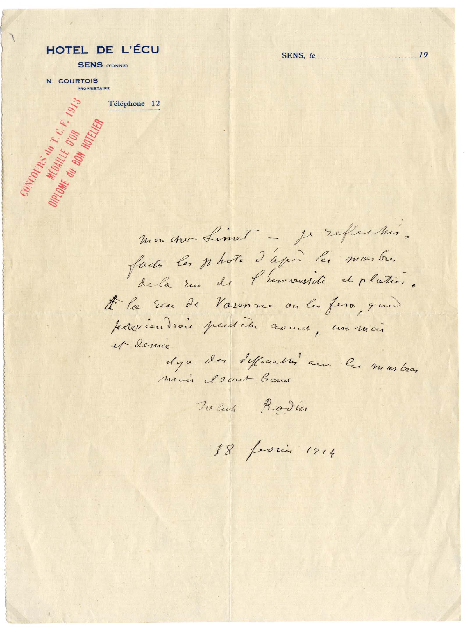 Auguste Rodin Autograph Autogramm | ID 6874009534613