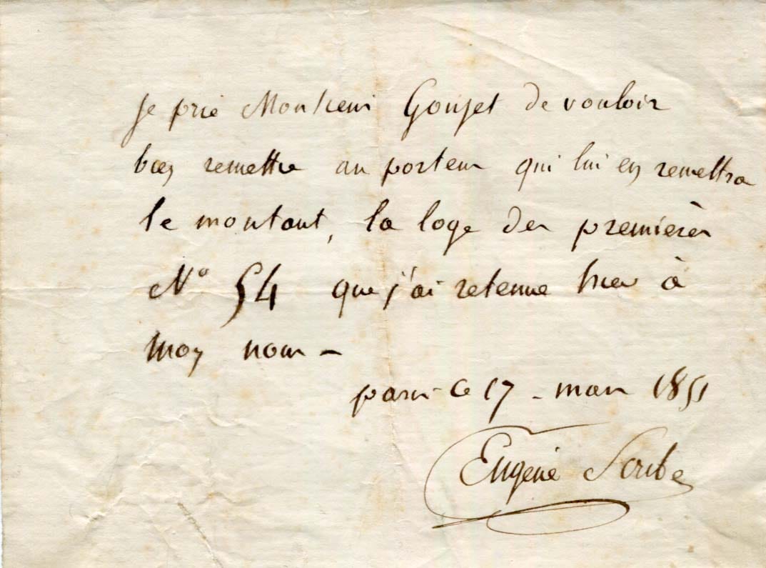 Eugène Scribe Autograph