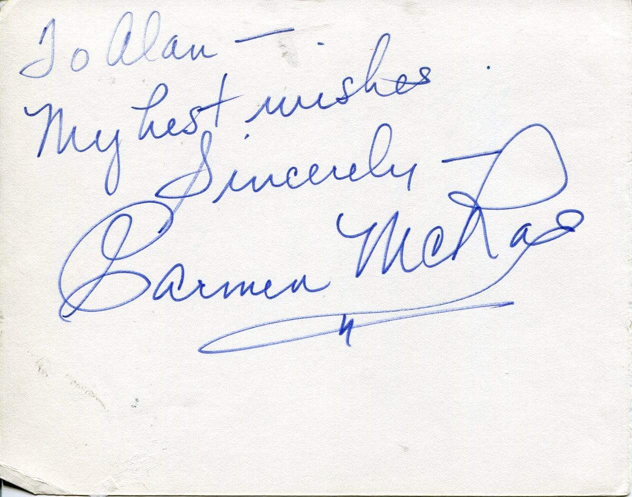 Carmen McRae Autograph Autogramm | ID 6961188044949