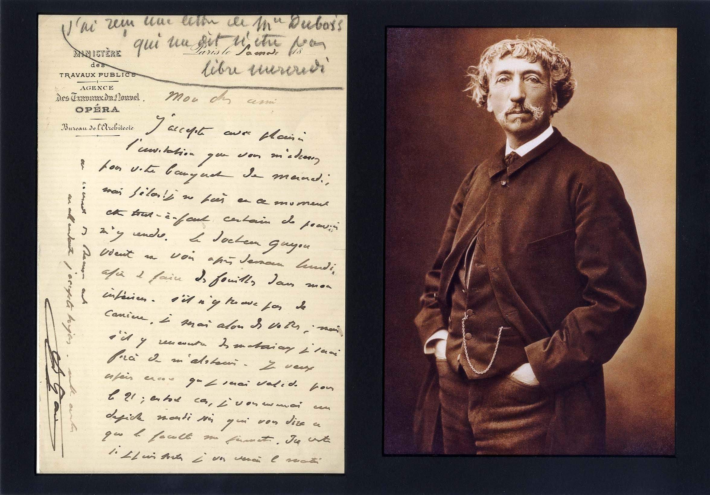 Garnier, Charles autograph