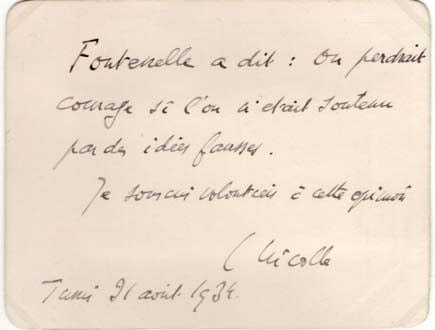 Charles Nicolle Autograph