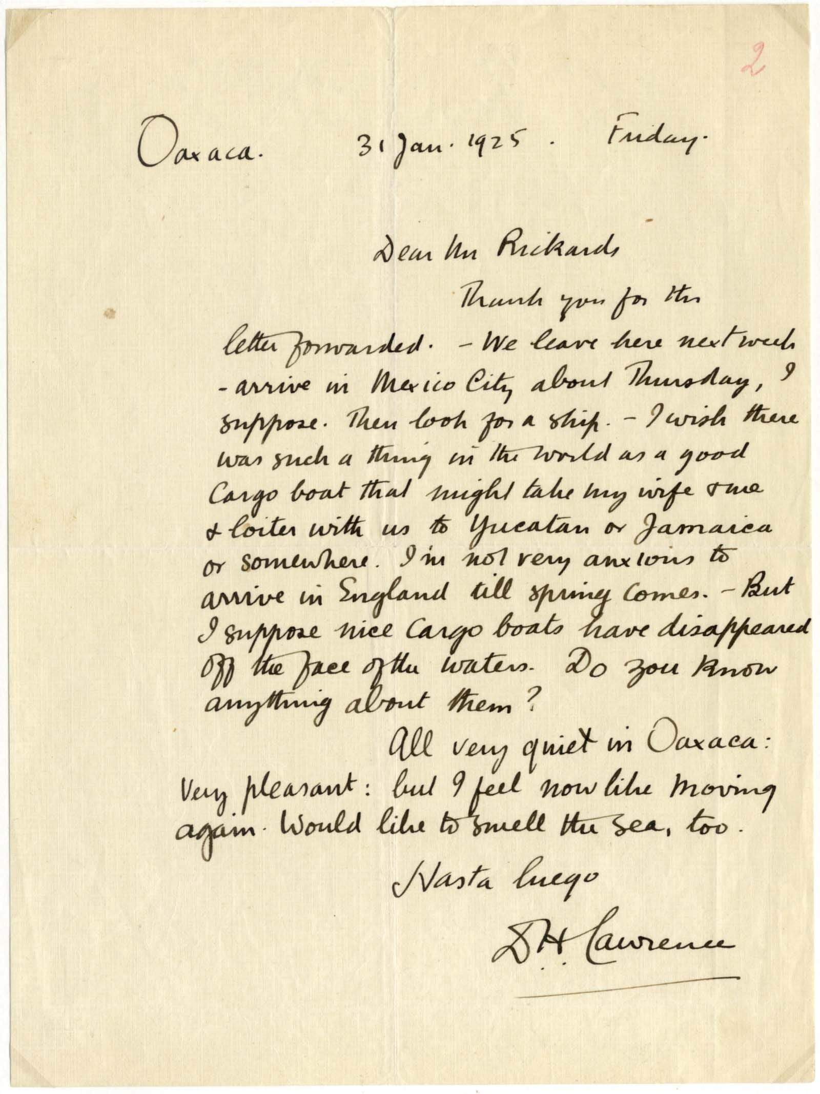 Lawrence, D. H. autograph