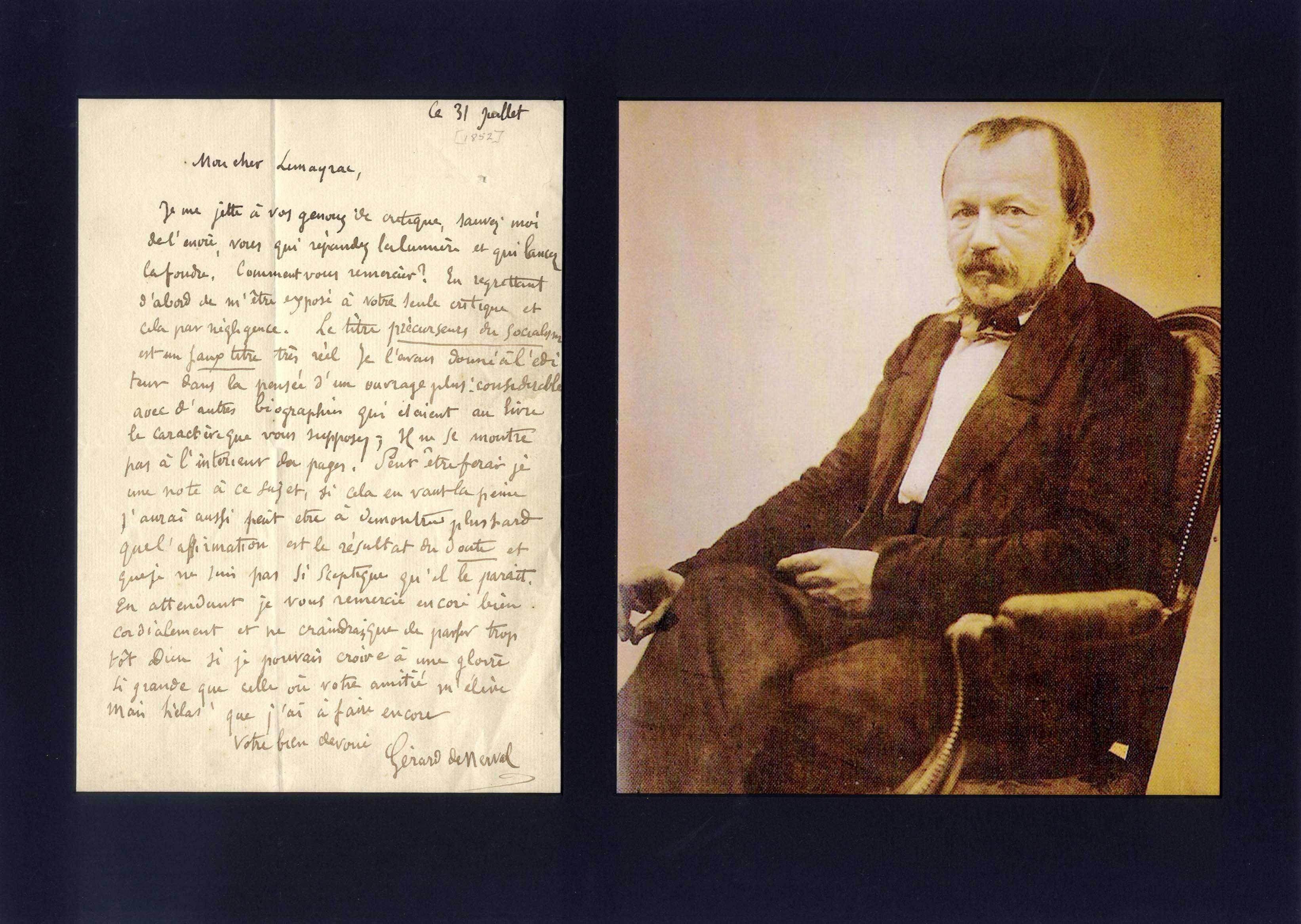 Nerval, Gérard de autograph