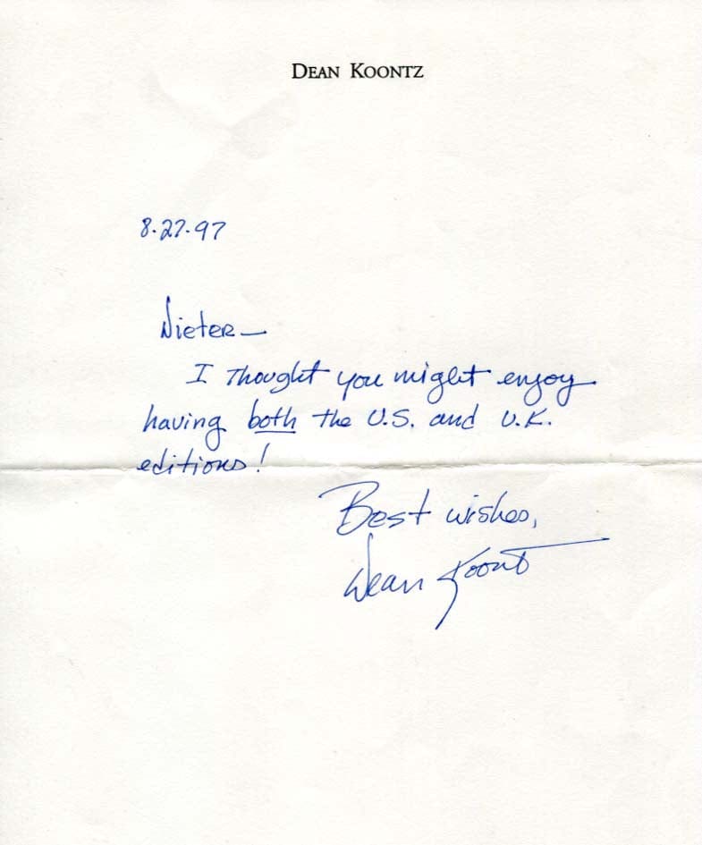 Dean Koontz Autograph