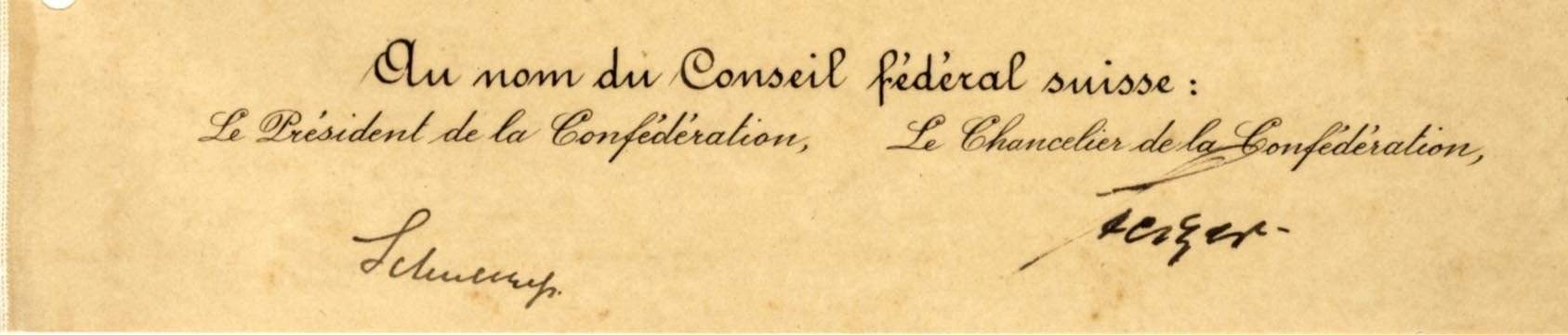 Schulthess, Edmund & von Steiger, Adolf autograph