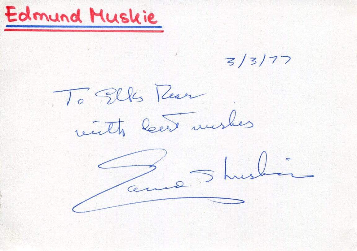 Muskie, Edmund autograph