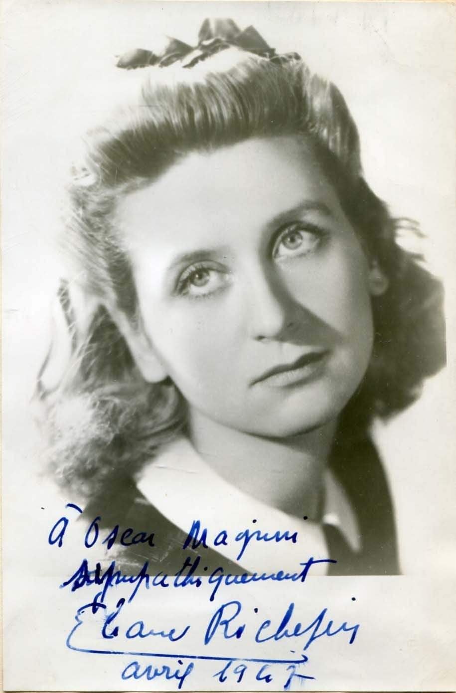 Richepin, Éliane autograph