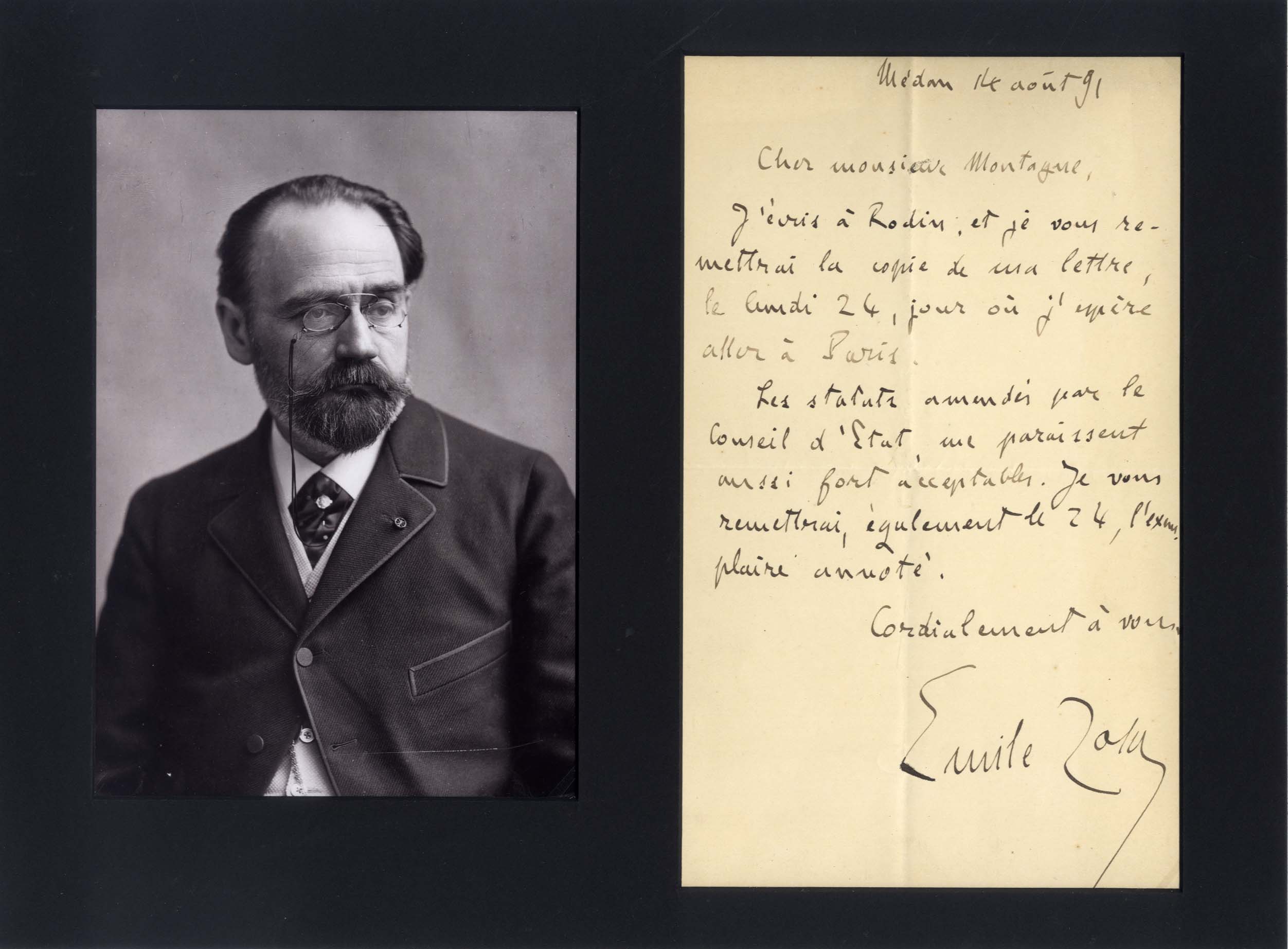 Emile Zola Autograph
