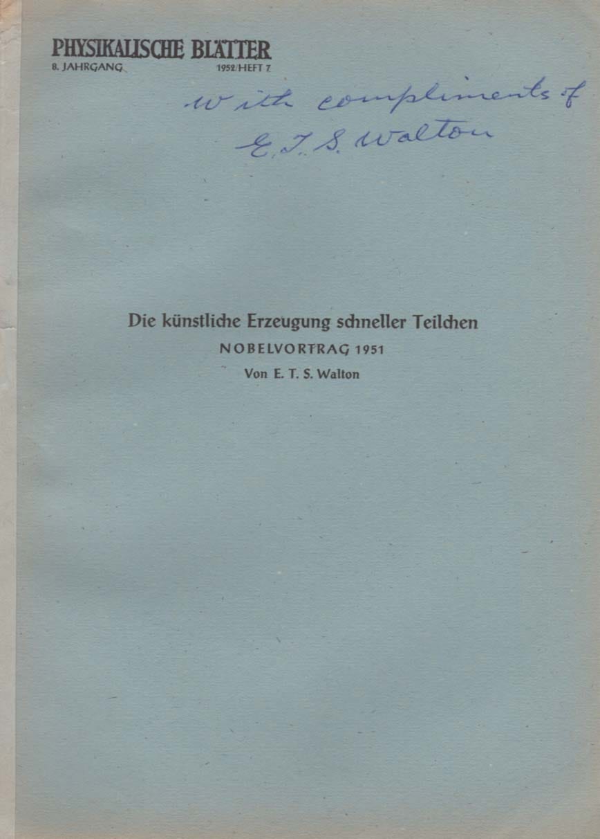 Ernest Thomas Sinton Walton Autograph Autogramm | ID 7830315958421