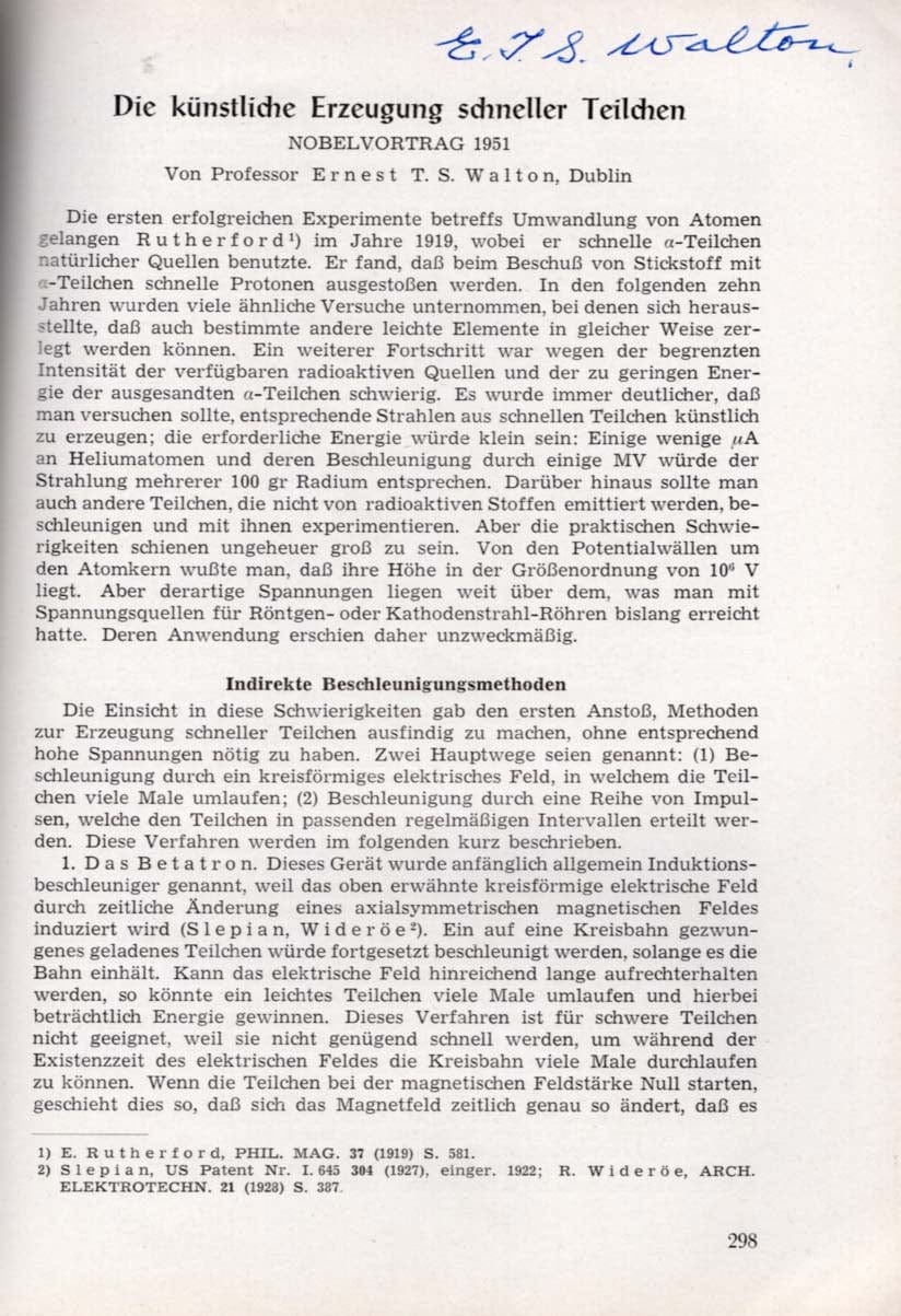 Ernest Thomas Sinton Walton Autograph Autogramm | ID 7830315958421