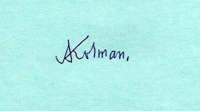 Kolman, Ernst autograph