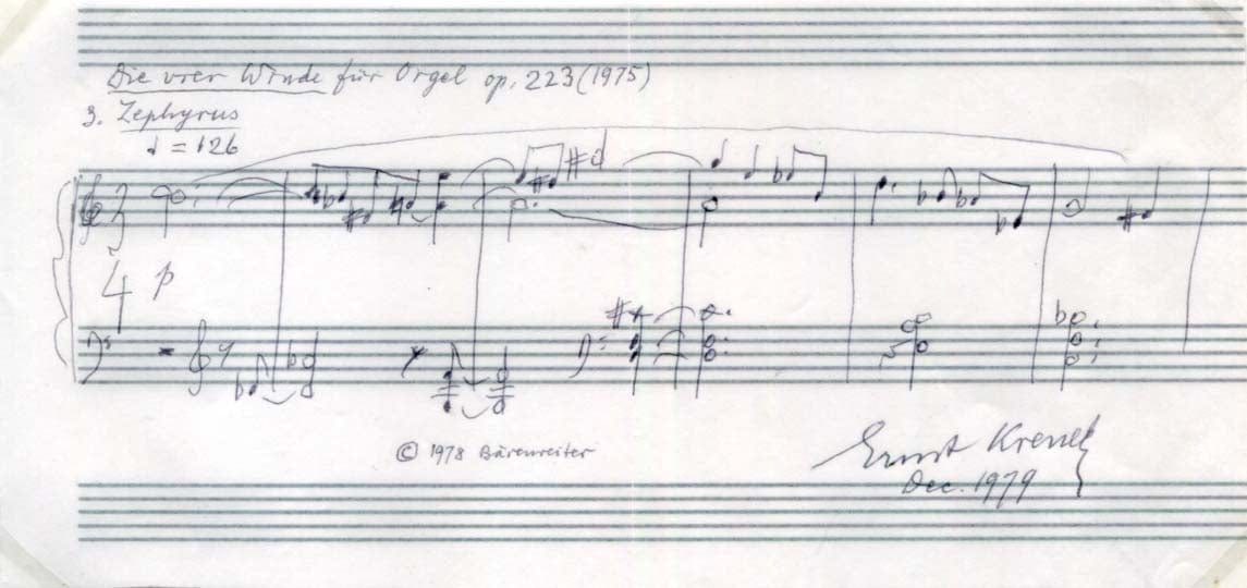 Ernst Krenek Autograph Autogramm | ID 7553657110677