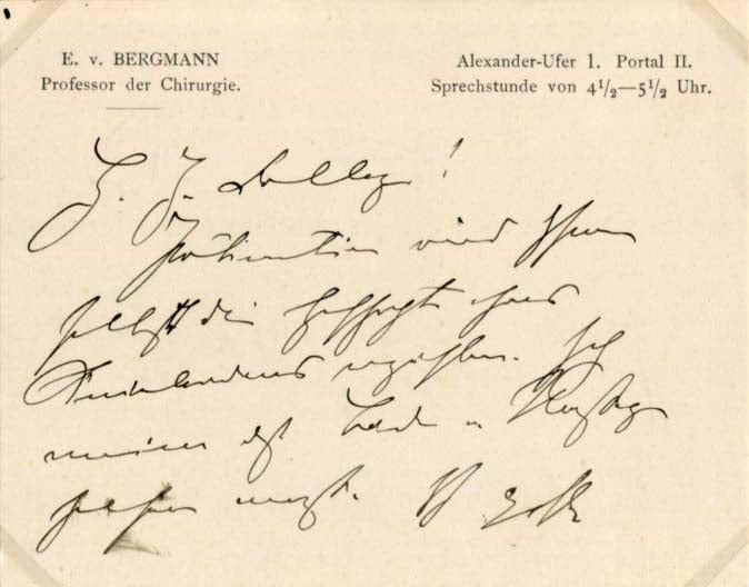 Ernst von Bergmann Autograph Autogramm | ID 7551306170517