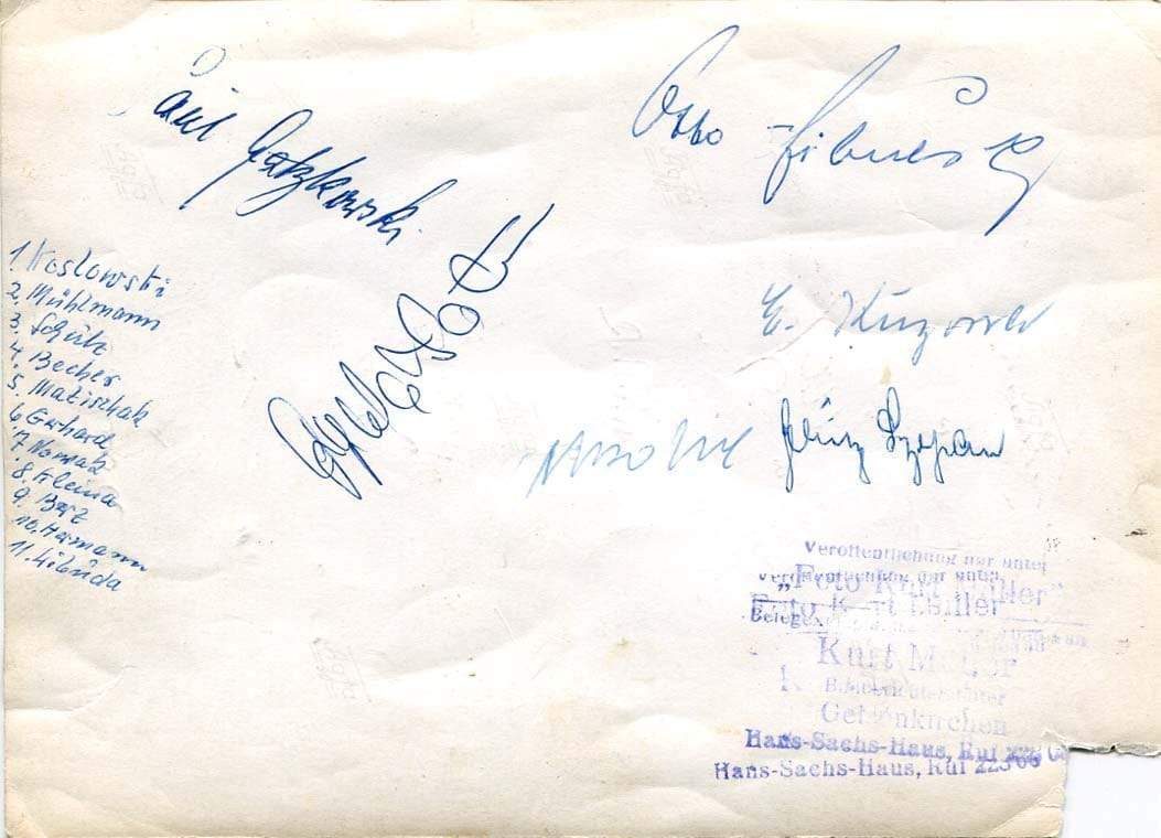FC Schalke 04 Soccer Team 1964 autograph
