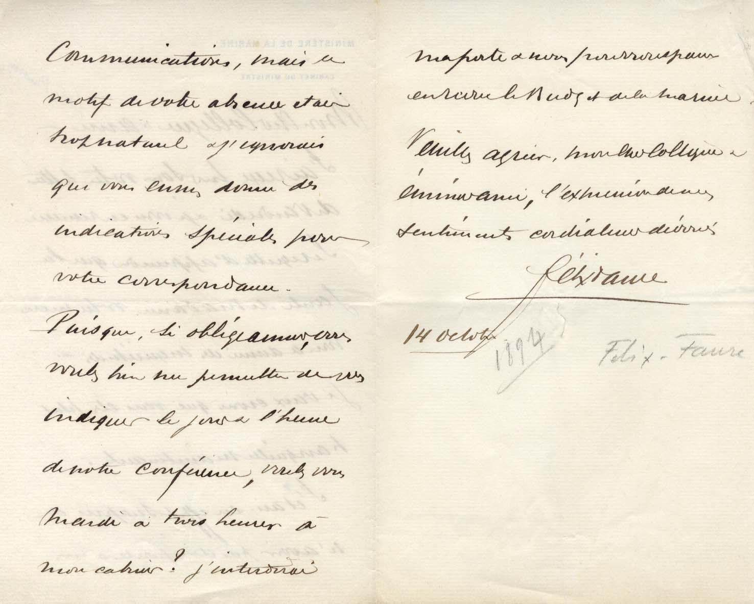 Félix François & Émile Faure & de Girardin Autograph Autogramm | ID 7865915670677