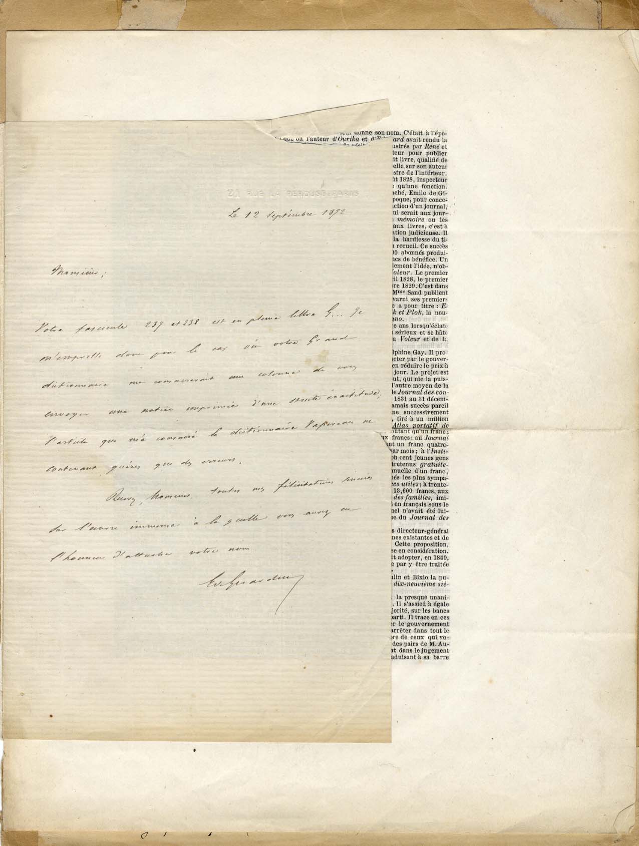 Félix François & Émile Faure & de Girardin Autograph Autogramm | ID 7865915670677