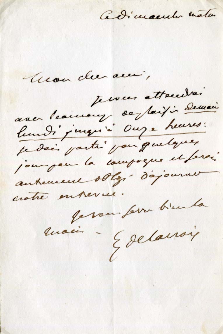 Ferdinand Victor Eugène Delacroix Autograph Autogramm | ID 7765387214997