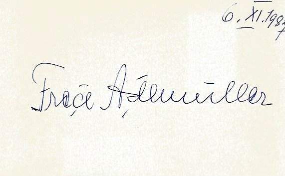 Adlmüller, Fred autograph