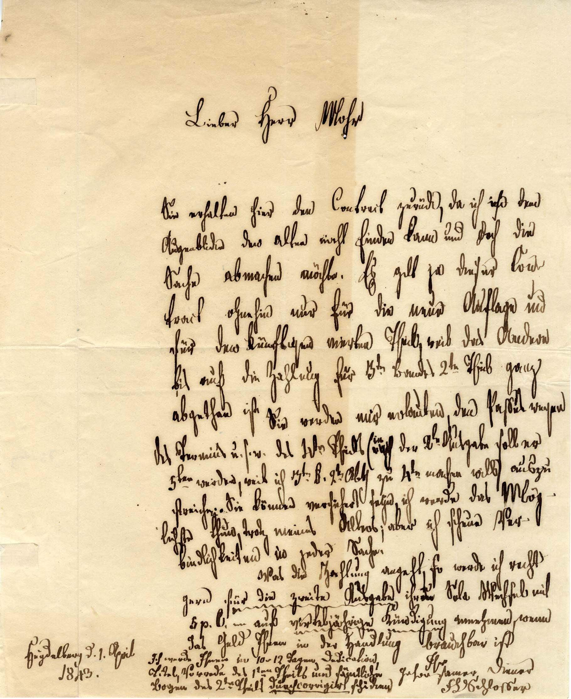 Schlosser, Friedrich Christoph autograph