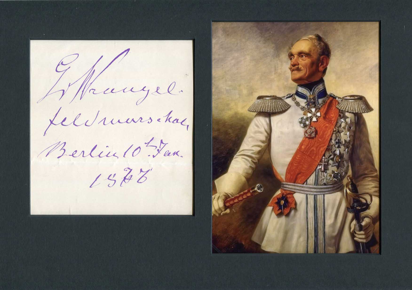 Friedrich Heinrich Ernst Graf von Wrangel Autograph signed cards