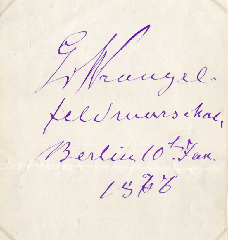 Friedrich Heinrich Ernst Graf von Wrangel Autograph Autogramm | ID 7836359032981