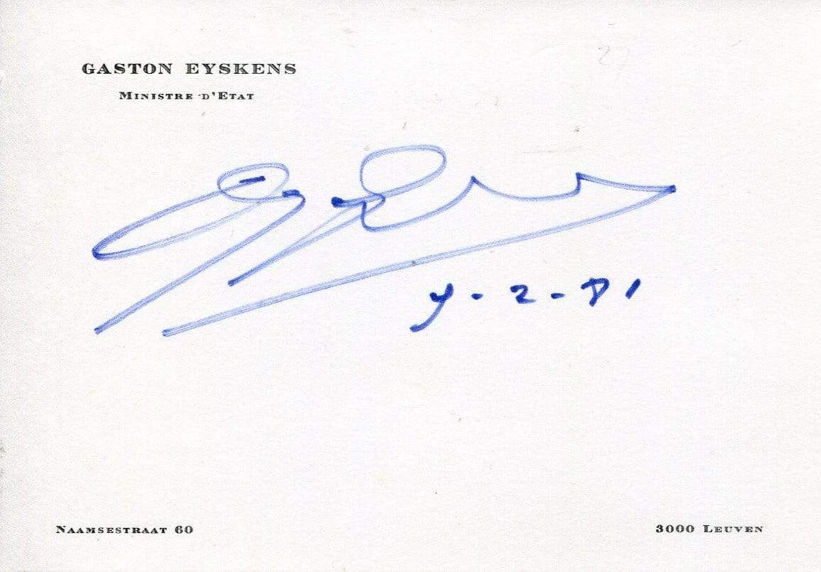 Eyskens, Gaston autograph