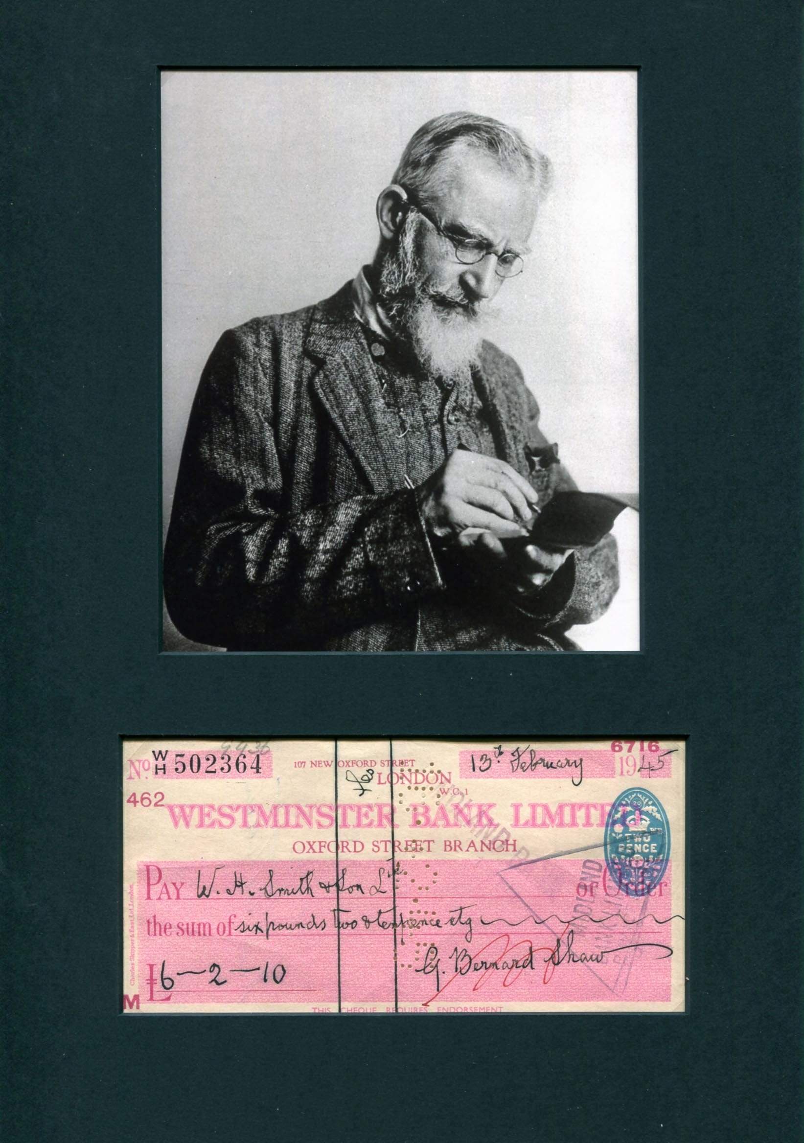 Shaw, George Bernard autograph